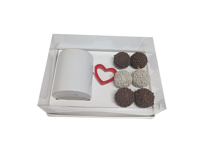 Caixa para Caneca e Doces 22x15,5x9 BRANCO Corpo PET Com 10
