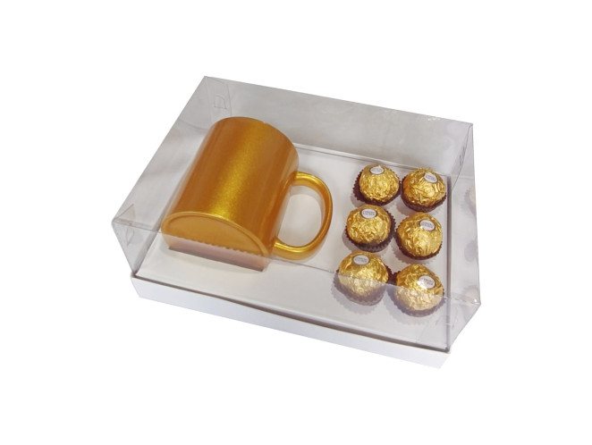 Caixa para Caneca e Doces 22x15,5x9 BRANCO Corpo PET Com 10