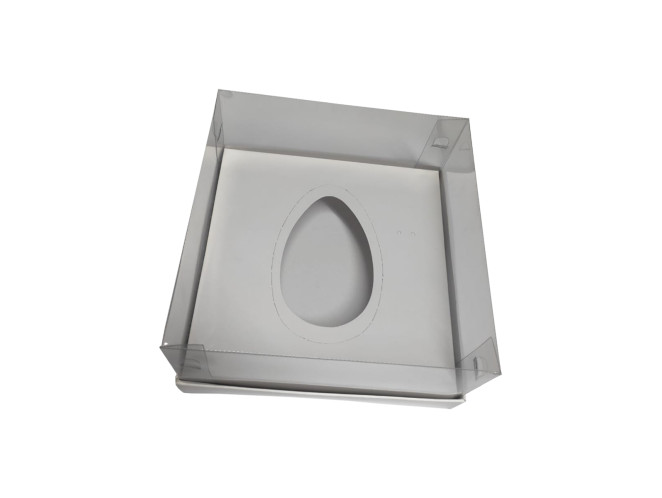 Caixa para Ovo de Colher 100/150/250gr Ajustável 17x17x9 BRANCO Corpo PET Com 10