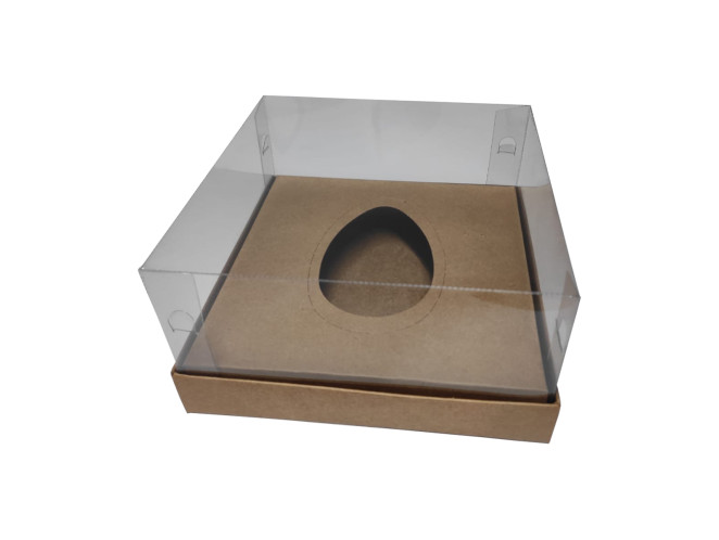 Caixa para Ovo de Colher 100/150/250gr Ajustável 17x17x9 KRAFT Corpo PET Com 10