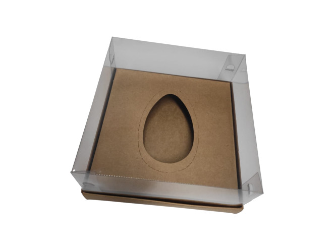 Caixa para Ovo de Colher 100/150/250gr Ajustável 17x17x9 KRAFT Corpo PET Com 10