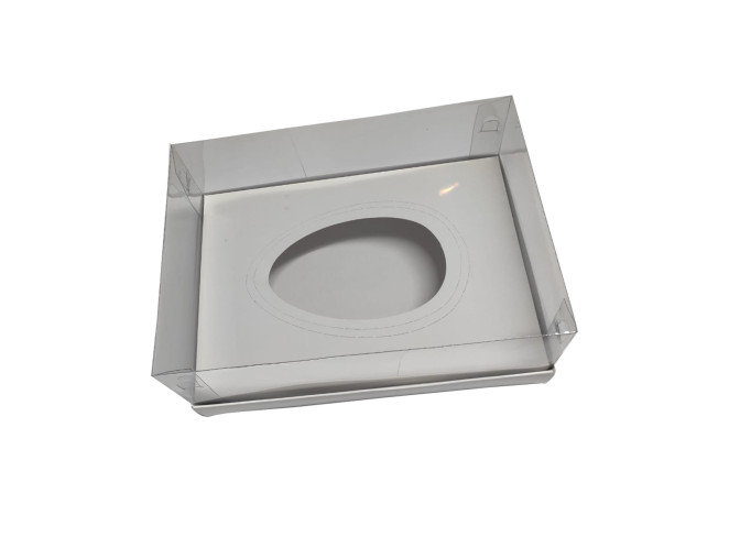Caixa para Ovo de Colher Ajustável 250/350/500gr 22x15,5x9 BRANCO Corpo PET Com 10