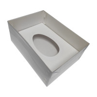 Caixa para Ovo de Colher Ajustável 250/350/500gr 22x15,5x9 BRANCO Tampa PET Com 10