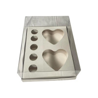 Caixa para CORAÇÃO de Colher 2x200gr e Doces 24x18,5x9 BRANCO Corpo PET C/05