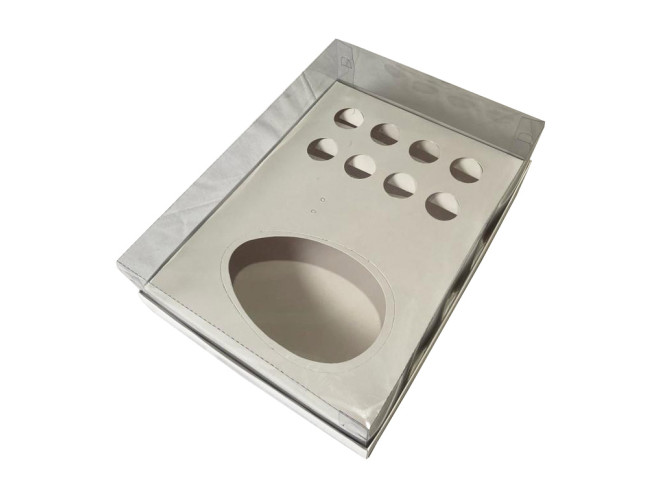 Caixa para Ovo de Colher Ajustável 350/500gr e Doces 30x22x9 BRANCO Corpo PET Com 05
