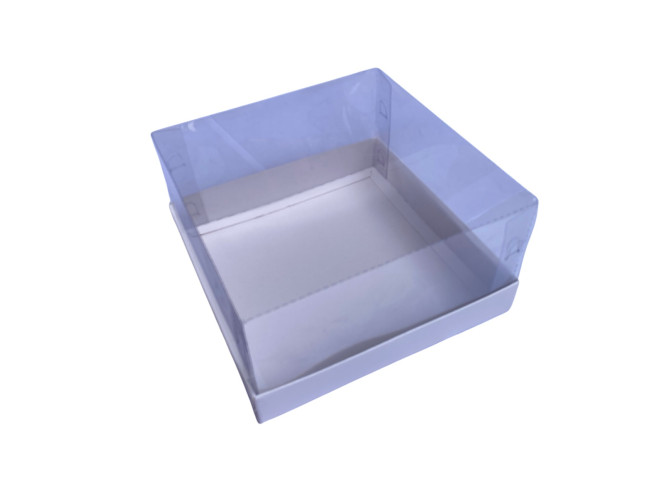Caixa para Mini Bolo 13,5x13,5x9 BRANCO Corpo PET Com 10