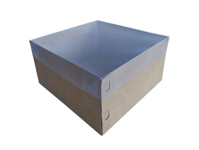 Caixa para Presente 17x17x9 KRAFT Tampa PET Com 10
