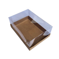 Caixa para Presente 20x15x6 KRAFT Corpo PET Com 10