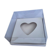Caixa para CORAÇÃO de Colher 200gr 17x17x9 BRANCO Corpo PET Com 10