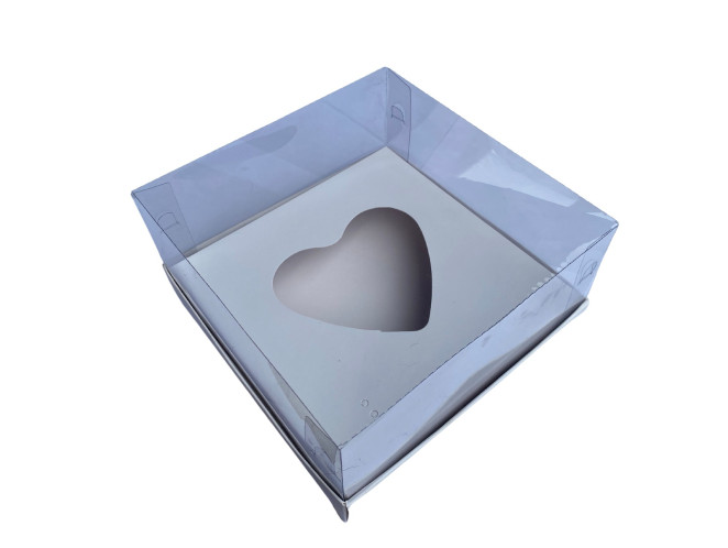Caixa para CORAÇÃO de Colher 200gr 17x17x9 BRANCO Corpo PET Com 10