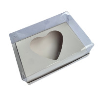 Caixa para CORAÇÃO de Colher 500gr 22x15,5x9 BRANCO Corpo PET Com 10