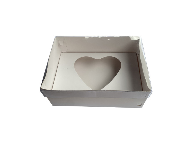 Caixa para CORAÇÃO de Colher 500gr 22x15,5x9 BRANCO Tampa PET Com 10