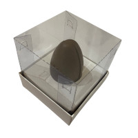 Caixa para Ovo de Páscoa 50gr 8x8x8 BRANCO Corpo PET Com 10