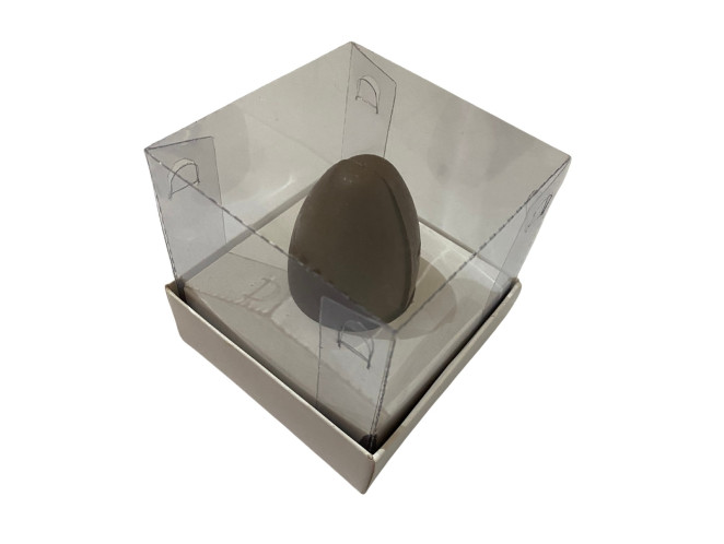 Caixa para Ovo de Páscoa 50gr 8x8x8 BRANCO Corpo PET Com 10