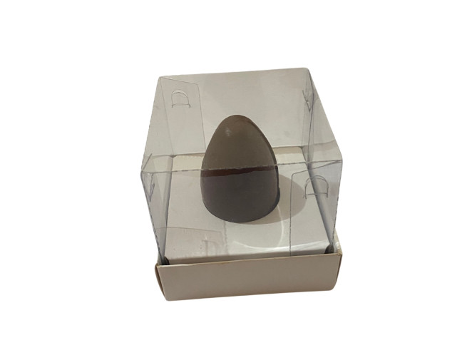 Caixa para Ovo de Páscoa 50gr 8x8x8 BRANCO Corpo PET Com 10