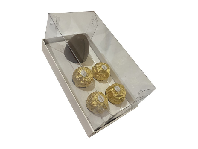 Caixa para Ovo de Páscoa 50gr e Doces 17x8,5x8 BRANCO Corpo PET com 10