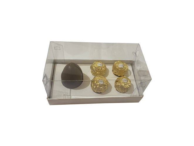 Caixa para Ovo de Páscoa 50gr e Doces 17x8,5x8 BRANCO Corpo PET com 10