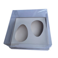 Caixa para Ovo de Colher 2x100/150gr 17x17x9 BRANCO Corpo PET Com 10
