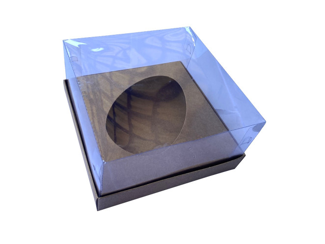 Caixa para Ovo de Colher 350gr 17x17x9 KRAFT Corpo PET Com 10