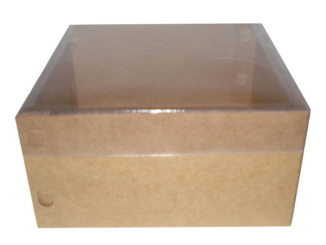 Caixa para Presente 17x17x9 KRAFT Tampa PET Com 10