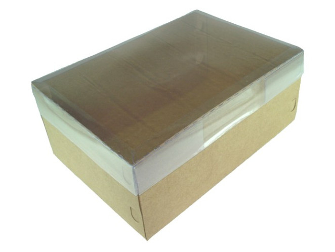 Caixa para Presente 20x15x6 KRAFT Tampa PET Com 10