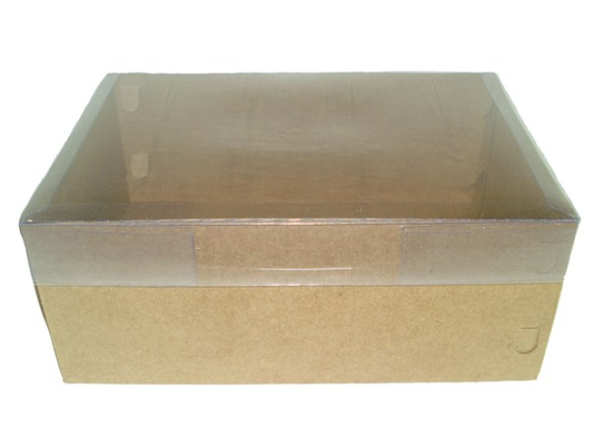 Caixa para Presente 20x15x6 KRAFT Tampa PET Com 10