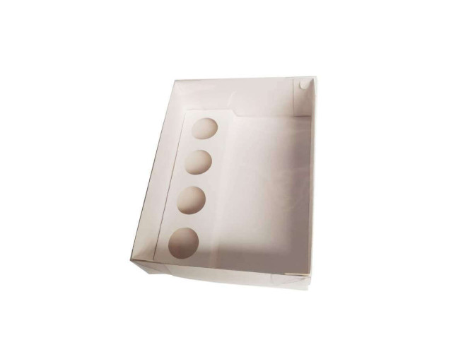 Caixa para Barra e Doces 20x15x6 BRANCO Tampa PET com 10