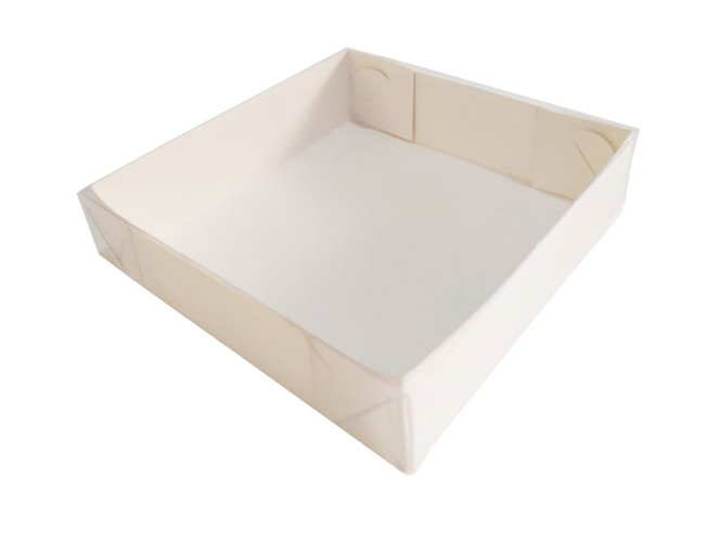 Caixa para Ovo Frito Chocolate 11x11x3 BRANCO Tampa PET Com 10