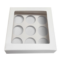 Caixa para 09 Doces 11,5x11,5x4,5 BRANCO Com Berço Com 10