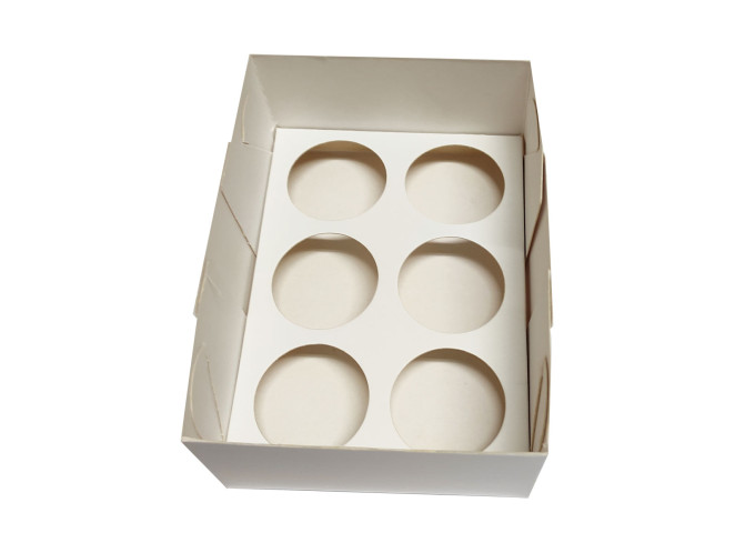 Caixa para 06 Doces 11x8x4,5 Tampa PET BRANCO com Berço Com 10 