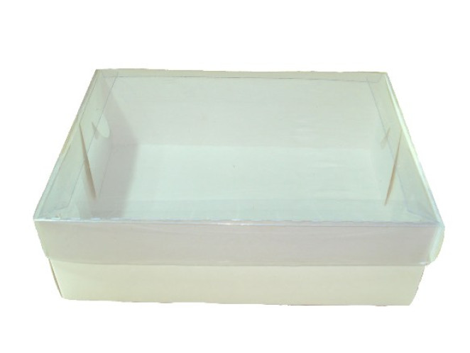 Caixa para Presente 30x22x9 BRANCO Tampa PET Com 10