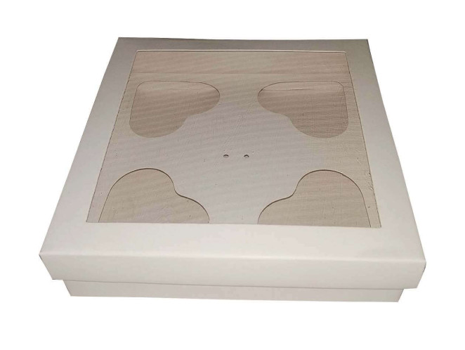 Caixa para CORAÇÃO de Colher 4x80gr 15,5x15,5x4 BRANCO Com 10