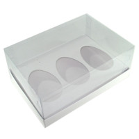 Caixa para Ovo de Colher 3x100/150gr 22x15,5x9 BRANCO Corpo PET Com 10