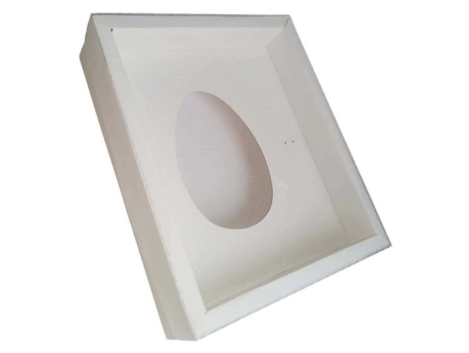 Caixa para Ovo de Colher 500gr Moldura 28,4X23,2X6,5 BRANCO Tampa PET Com 05