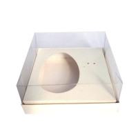 Caixa para Ovo de Colher 100/150gr 13,5x13,5x6 BRANCO Corpo PET Com 10