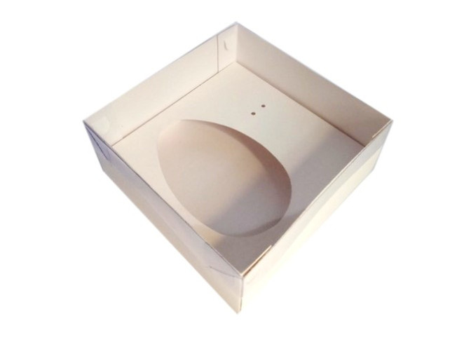 Caixa para Ovo de Colher 100/150gr 13,5x13,5x6 BRANCO Tampa PET Com 10