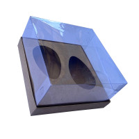 Caixa para Ovo de Colher 2x100/150gr 17x17x9 KRAFT Corpo PET Com 10