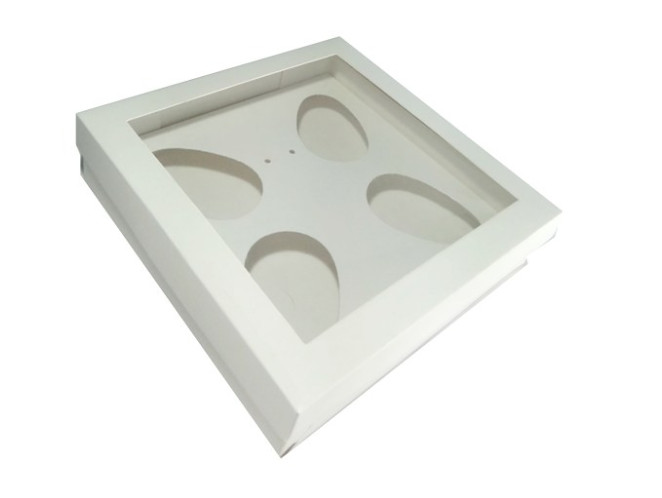 Caixa para Ovo de Colher 4x50gr 15,5x15,5x4 BRANCO Com 10