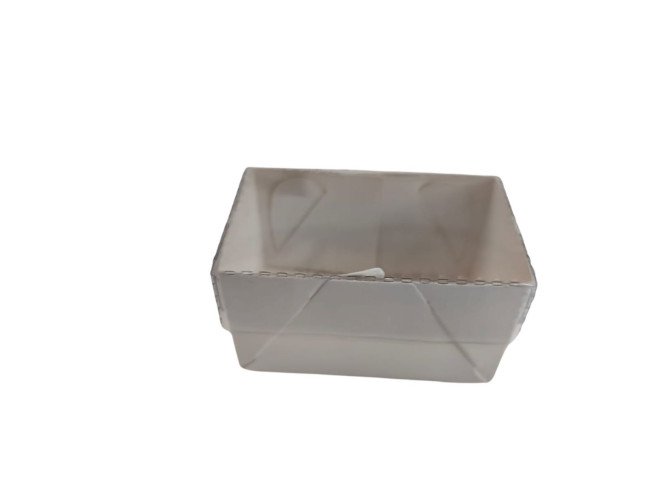 Caixa para 02 Doces BRANCO Tampa PET 7,5x4,5x4 Com 10