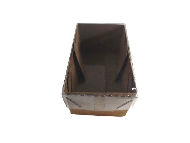Caixa para 02 Doces KRAFT Tampa PET 7,5x4,5x4 Com 10 Caixa para 02 Doces KRAFT Tampa PET 7,5x4,5x4 Com 10