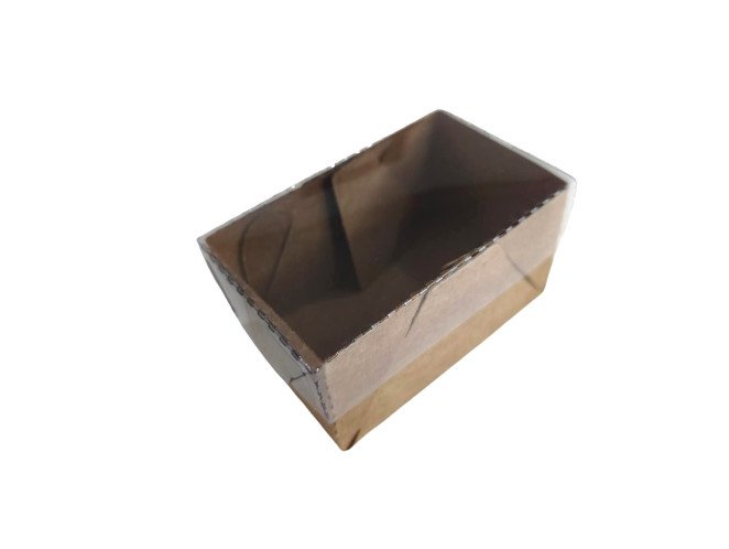 Caixa para 02 Doces KRAFT Tampa PET 7,5x4,5x4 Com 10