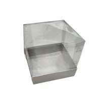 Embalagem para Mini Bolo 15X15X18 BRANCO Corpo PET com 05