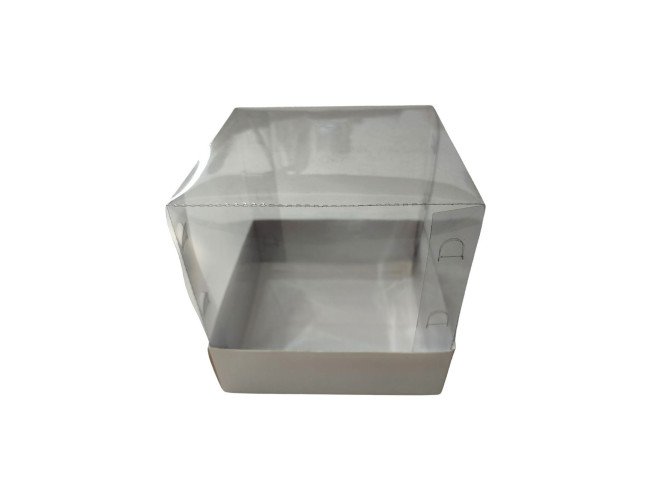 Caixa para Bolo Pequeno 15x15x15 BRANCO Corpo PET Com 10 Caixa para Bolo Pequeno 15x15x15 BRANCO Corpo PET Com 10