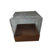 Embalagem para Mini Bolo 15X15X18 KRAFT Corpo PET com 05