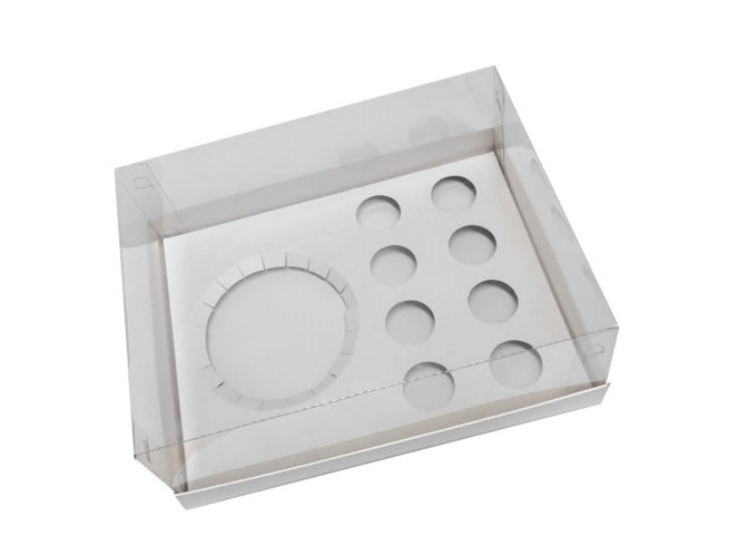 Caixa para Bolo Bento Cake e Doces 24x18,5x9 BRANCO Corpo PET Com 05