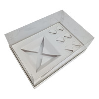 Caixa para Mini Bolo e Doces 22x15,5x9 BRANCO Corpo PET Com 10