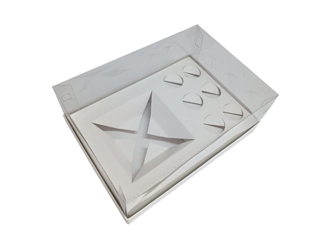 Caixa para Mini Bolo e Doces 22x15,5x9 BRANCO Corpo PET Com 10