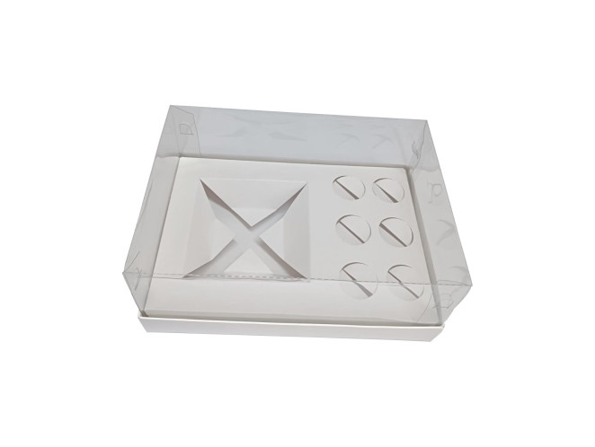 Caixa para Mini Bolo e Doces 22x15,5x9 BRANCO Corpo PET Com 10