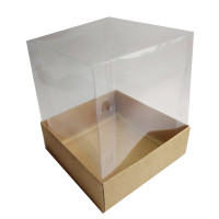 Caixa para Panetone 500gr KRAFT Corpo PET 15x15x18 Com 05