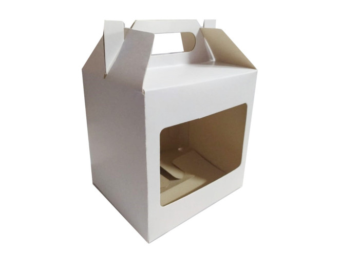 Caixa para caneca 11x9,5x11 BRANCO Alça Trapézio com 50